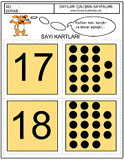 okul öncesi çocuklar için sayı kart oyunu